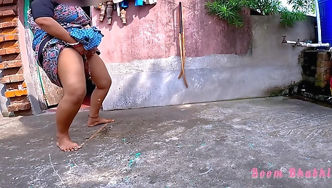 Indian Bhabhi Standing Pee