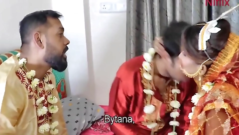 Newly Married Wife Fucked By Husband And Stepbrother In Law Together. A Hardcore Threesome