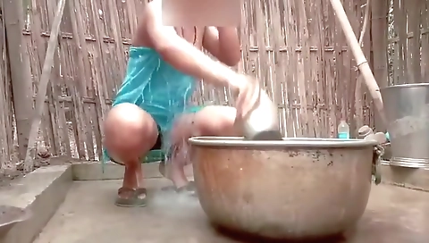 See How Step sister-in-law Bathes