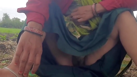 My Big Stepsister-in-law Is Walking Around The Farm, Rubbing Her Fat Ass And Putting Fingers In Her Pussy, Urinating In The Open Wood