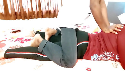 Stepsister And Step brother First Time Sex While Massage With Hindi Audio