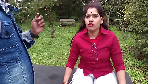 Indian Desi Girl Kissing And Boobs Press By Her Boyfriend In Forest