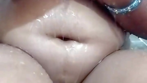 Saira Sexy Stepsister Bathing And Masturbating Cucumber In Bathroom