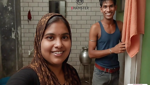 Indian Desi Newaly Merried Beautiful Couple Outdoor By -snapchat143