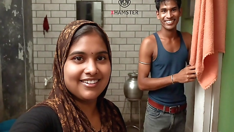 Indian Desi Newaly Merried Beautiful Couple Outdoor By -snapchat143