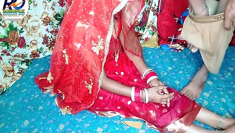 Fast Time Desi Video Hindi Audio Claire Vaise In Red Saree And Blouse Having Fun - Honey Moon