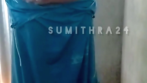 Legal-age Tamil Wife Sumithra Bathing