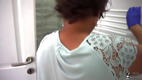 Big Ass Maid Cleaning The Bathroom