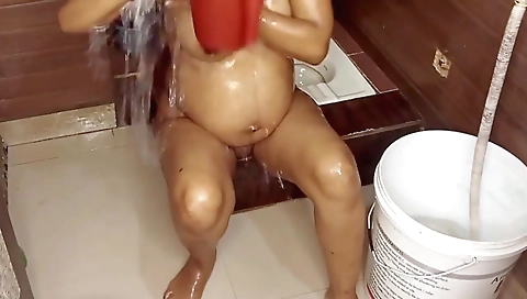 Pregnent Wife Bathing Nude