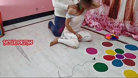 Holi Special - Cousin Step brother Fuck Hard Priya In Holi Occasion With Hindi Roleplay - Your Priya
