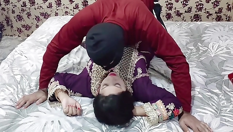 Indian Desi Sexy Bride With Her Husband On Wedding Night