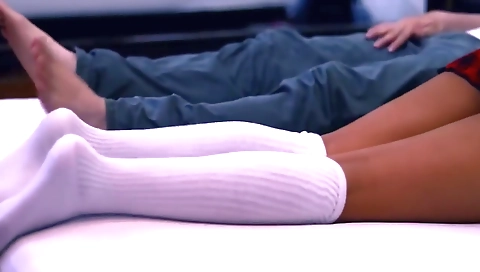The College Friend Visits And Seduces The Boyfriends Friend In His Room, Feeling His Cum Inside Her As She Whispers Words To Him