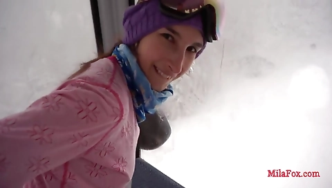Public Anal Sex In Ski Lift. Minus 20 Degrees In Winter!