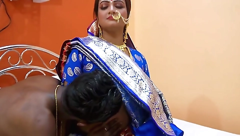 Newly Married Bride & Groom Make A Dream Story In Her Weeding Night, Dildo Fucking, Hardcore Sex, Sexy Sraboni