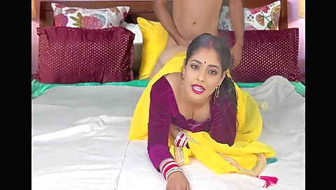 New Married Bhabhi Yellow Saree Best Viral Video Xxx