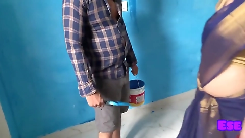 Painters Wonder - On The Pretext Of Painting The Wall, He Painted Stepsisters Pussy With His Penis
