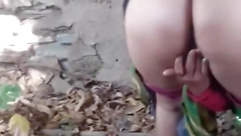 The Field, The Desi Stepsister-in-law Opened Her Saree And Showed The Fat Ass By Showing The Grain Of The Forest And Persuaded To Have Sex In The Open Field - Big Pussy