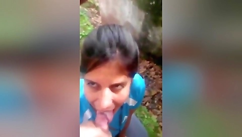 Desi Girl Outdoor Blowjob And Bf Cum On Her Face