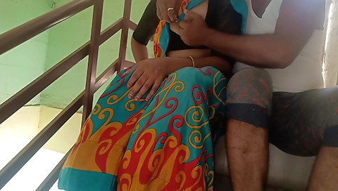 Chennai Cheating Wife Enjoying Doggy Style Fucking In Balcony Steps With House Owner